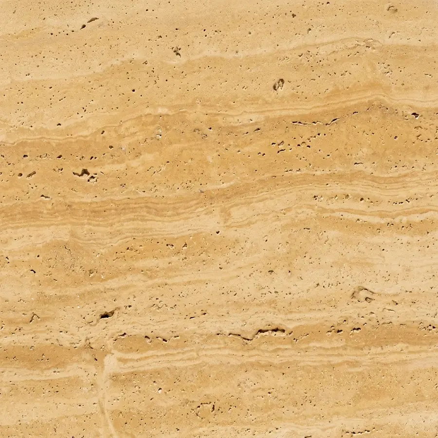 Yellow travertine · Honey gold with natural bands and pores